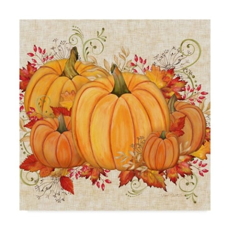Jean Plout 'Fall Pumpkins' Canvas Art,18x18